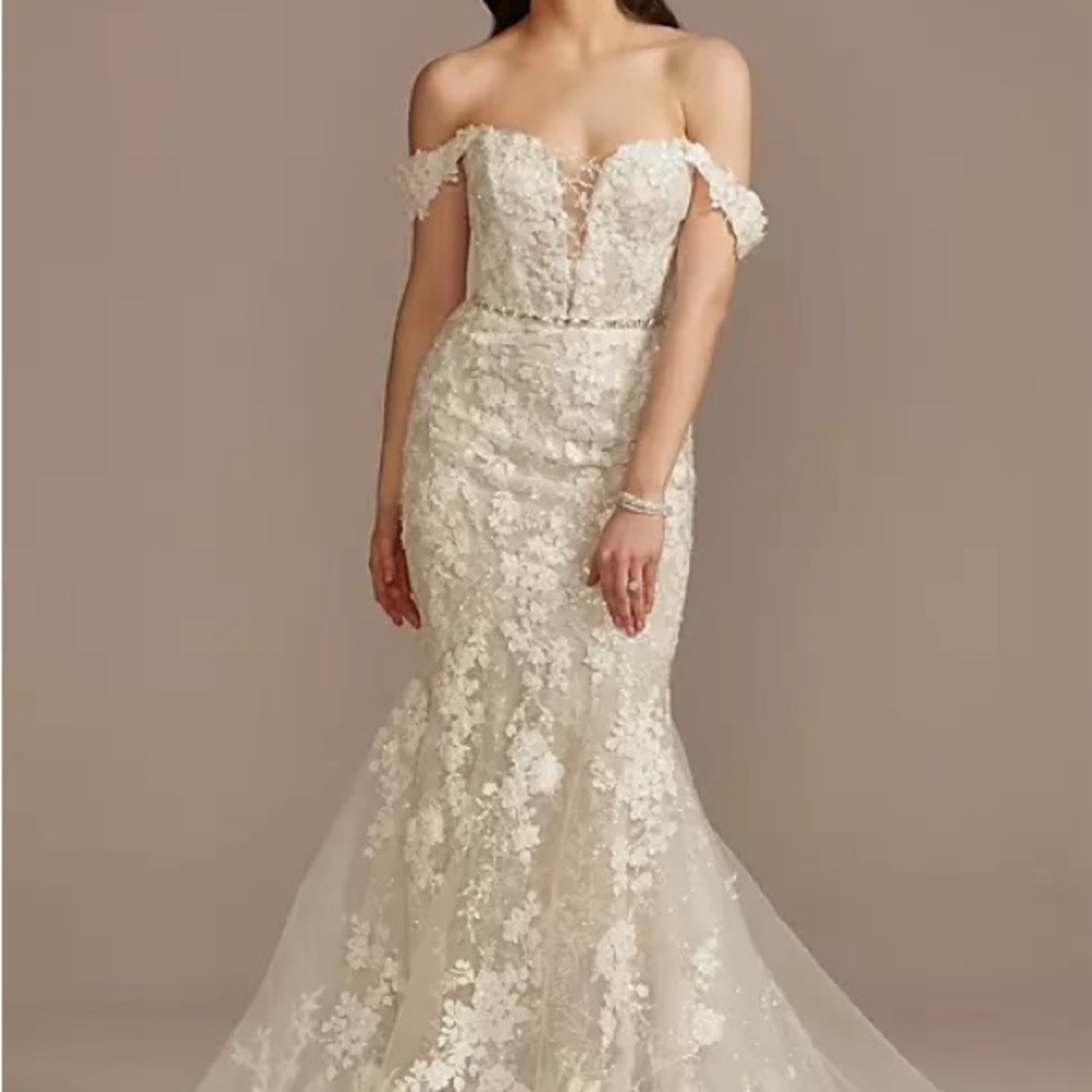 Embellished Illusion Lace Bodysuit Wedding Dress